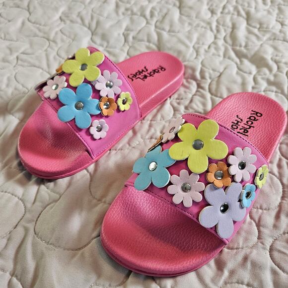 New in Box Rachel Maui Fuschia Slides Sz 3 Girls - Picture 1 of 8
